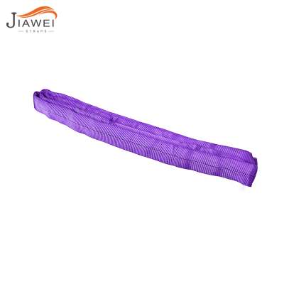 Wll 1t polyester round slings purple green 1 ton to 12 ton webbing engine lifting sling