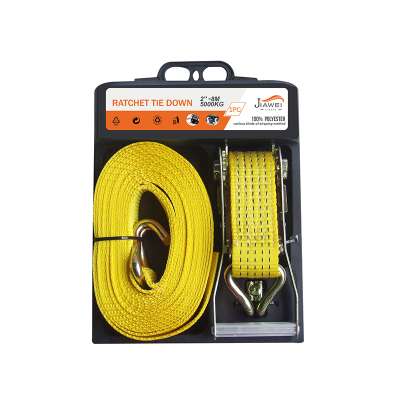 1 Pack 50mmx8m Ratchet Tie Down Strap Cargo Lashing Strap Belt Container Belt