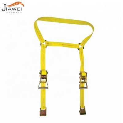 US standard Car Wheel Ratchet tie down strap latching tension belt diy with flat J hook